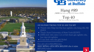 Du học chi phí thấp tại Top 100 ở Mỹ: Đại học Buffalo (SUNY)